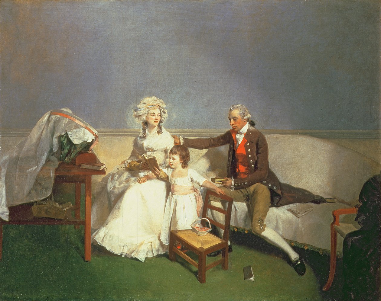 Sir Robert og Lady Buxton og deres datter Anne, c.1786 af Henry Walton