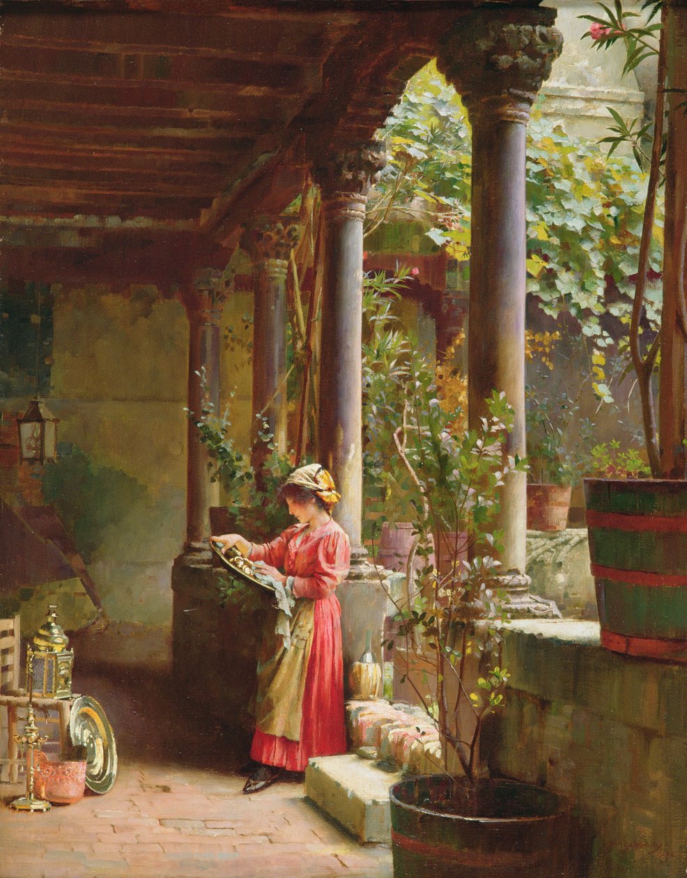 En gårdhave i Venedig, 1896 af Henry Woods