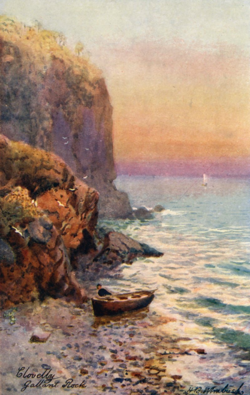 Gallant Rock, Clovelly (farvelitografi) af Henry B. (after) Wimbush