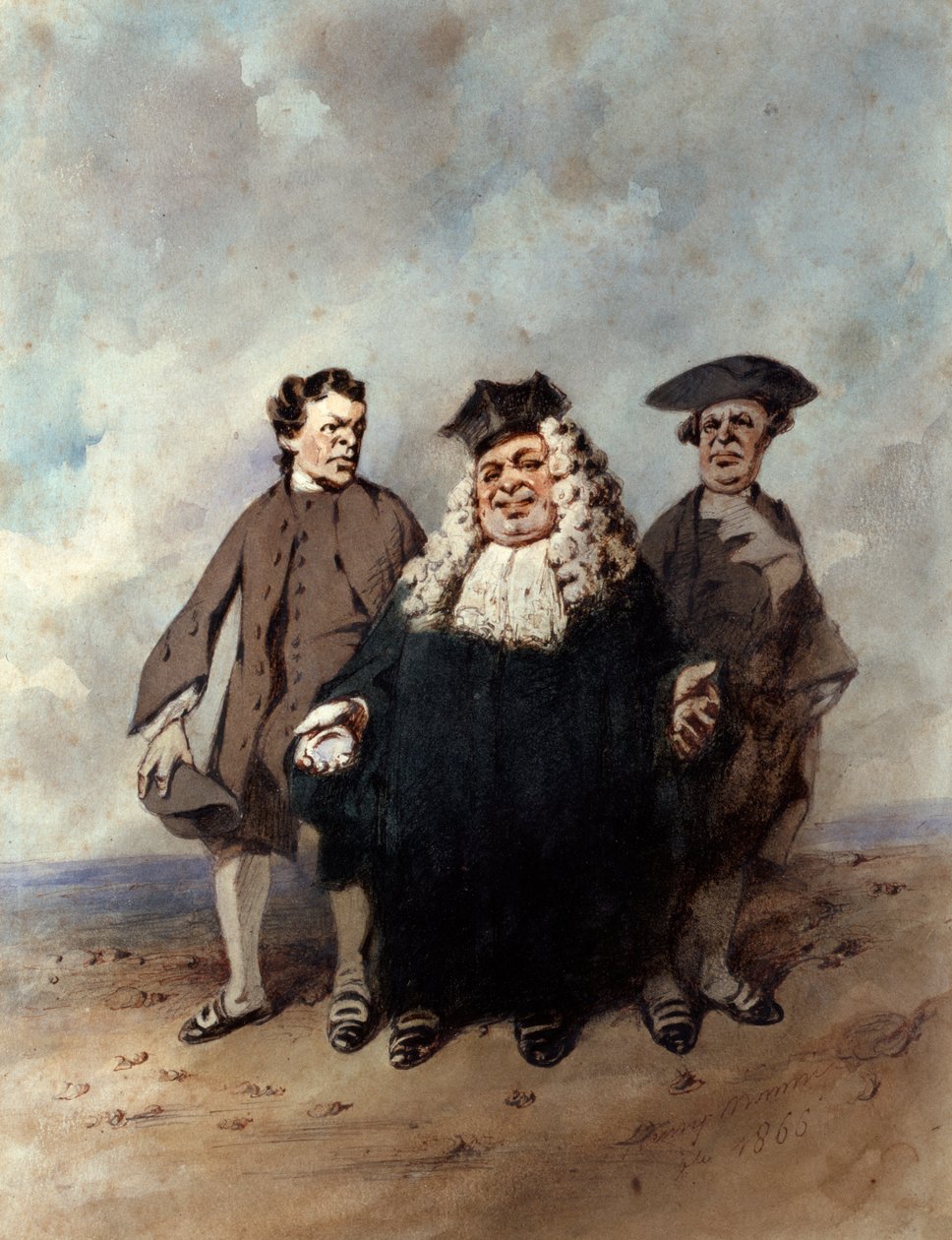 Dommeren og sagsøgerne, 1866. af Henry Bonaventure Monnier