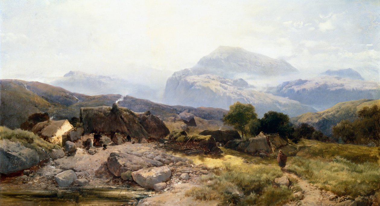 In the Welsh Hills (olie på lærred) af Henry Bright