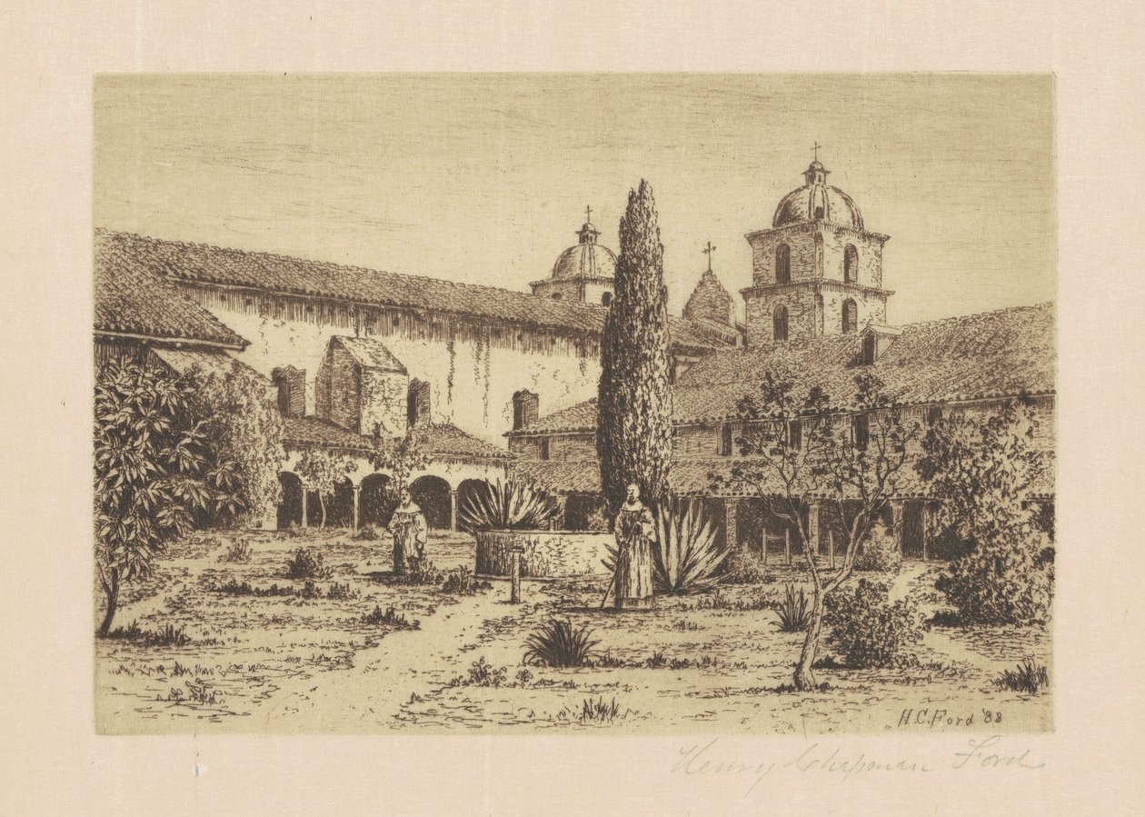 Have, Mission Santa Barbara, 1888. af Henry Chapman Ford