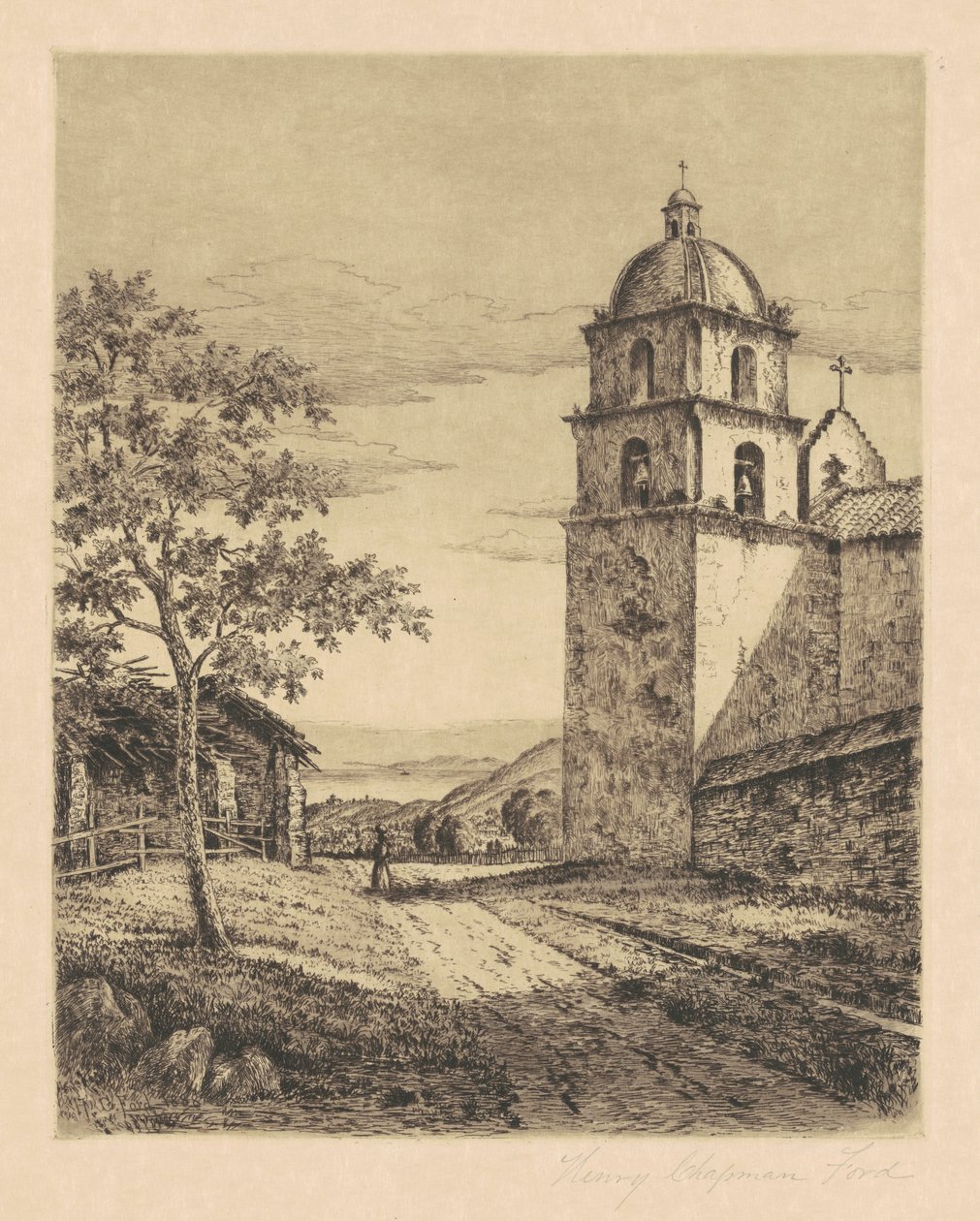 Mission Santa Barbara, ser mod syd af Henry Chapman Ford