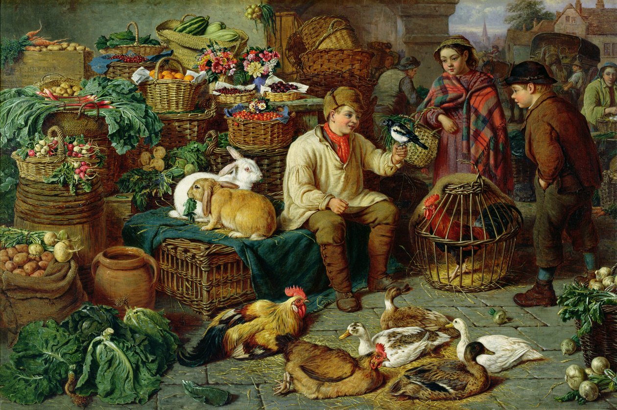Market Scene af Henry Charles Bryant