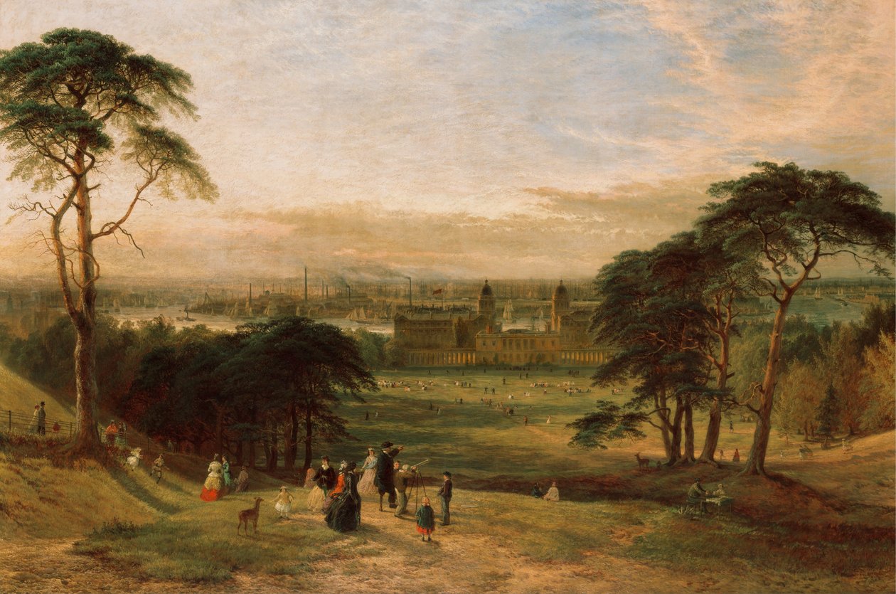 London fra Greenwich Hill af Henry Dawson
