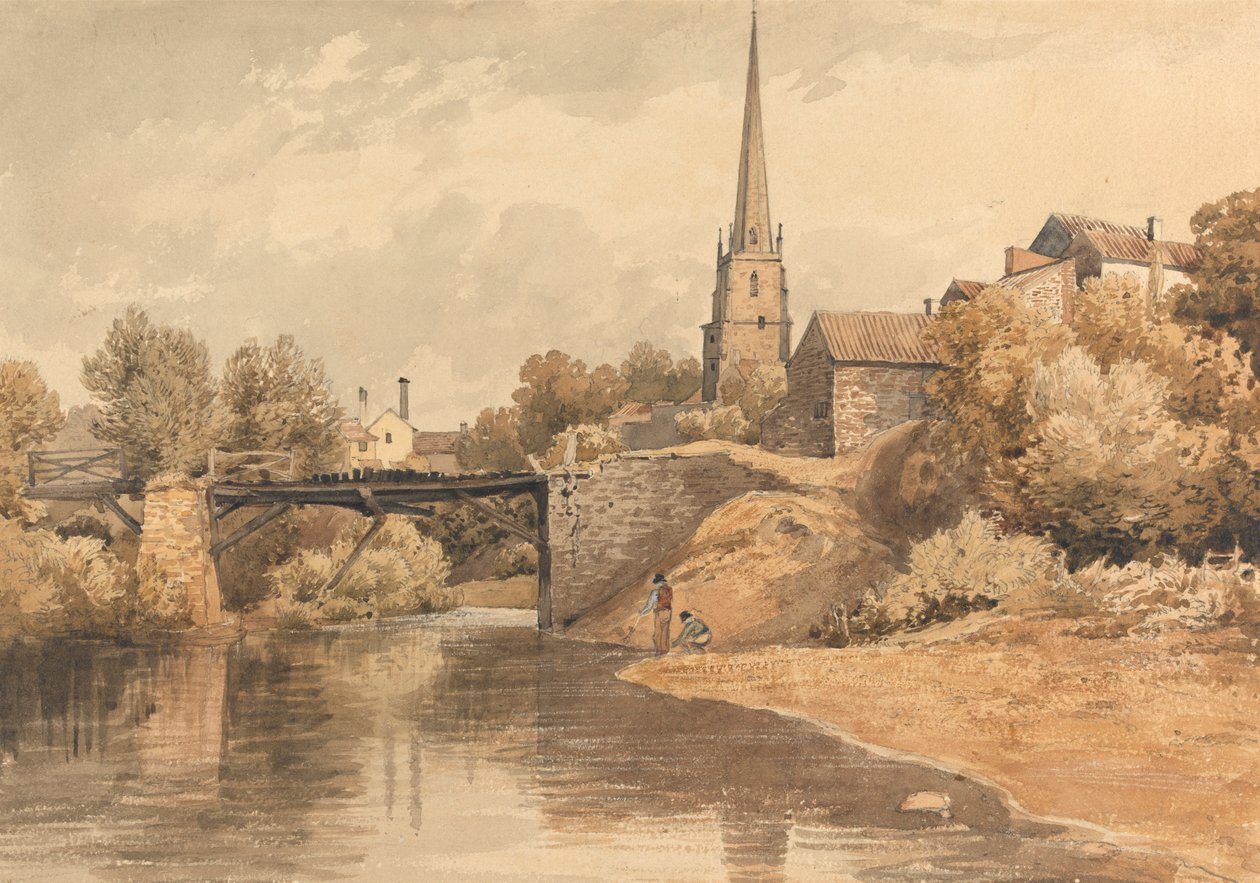 På Monnow, Monmouth af Henry Edridge
