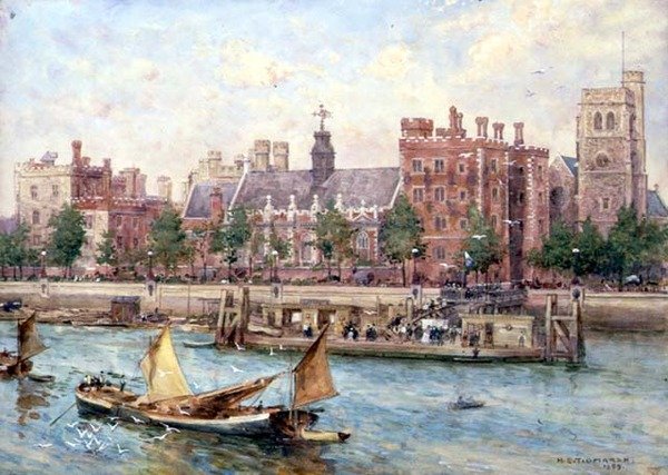 Lambeth Palace fra broen af Henry Edward Tidmarsh
