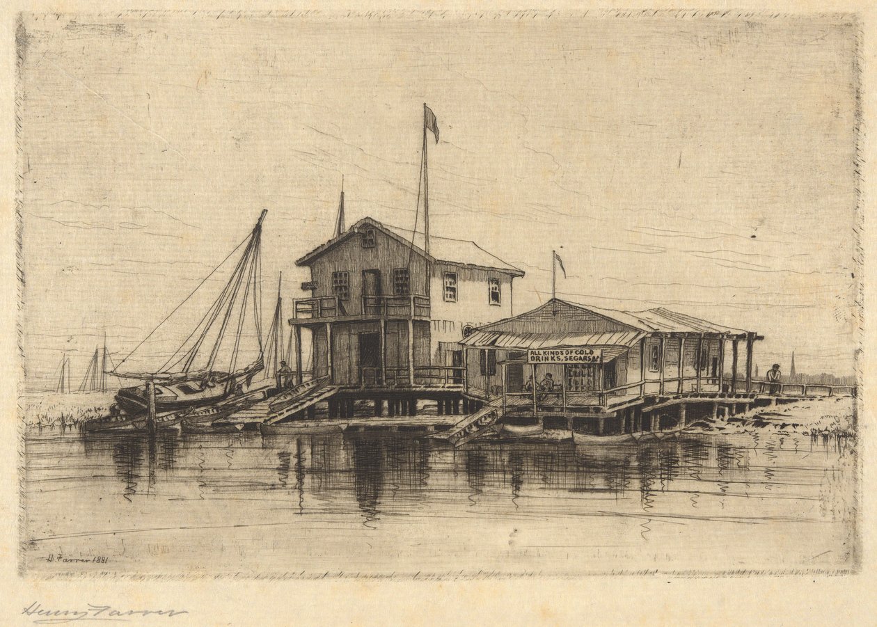 On the Creek, Long Island af Henry Farrer