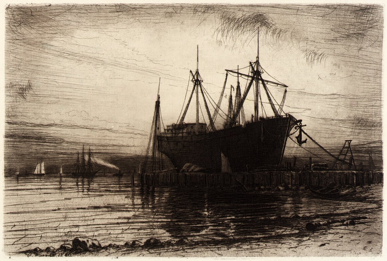 Solnedgang, Gowanus Bay af Henry Farrer