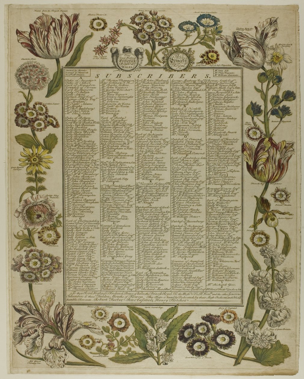 Titelblad, fra Tolv måneder med blomster af Henry Fletcher