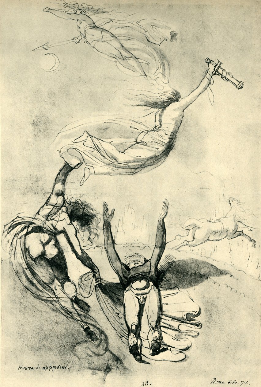 Død helt med gudinder, 1778, 1943. af Johann Heinrich Füssli