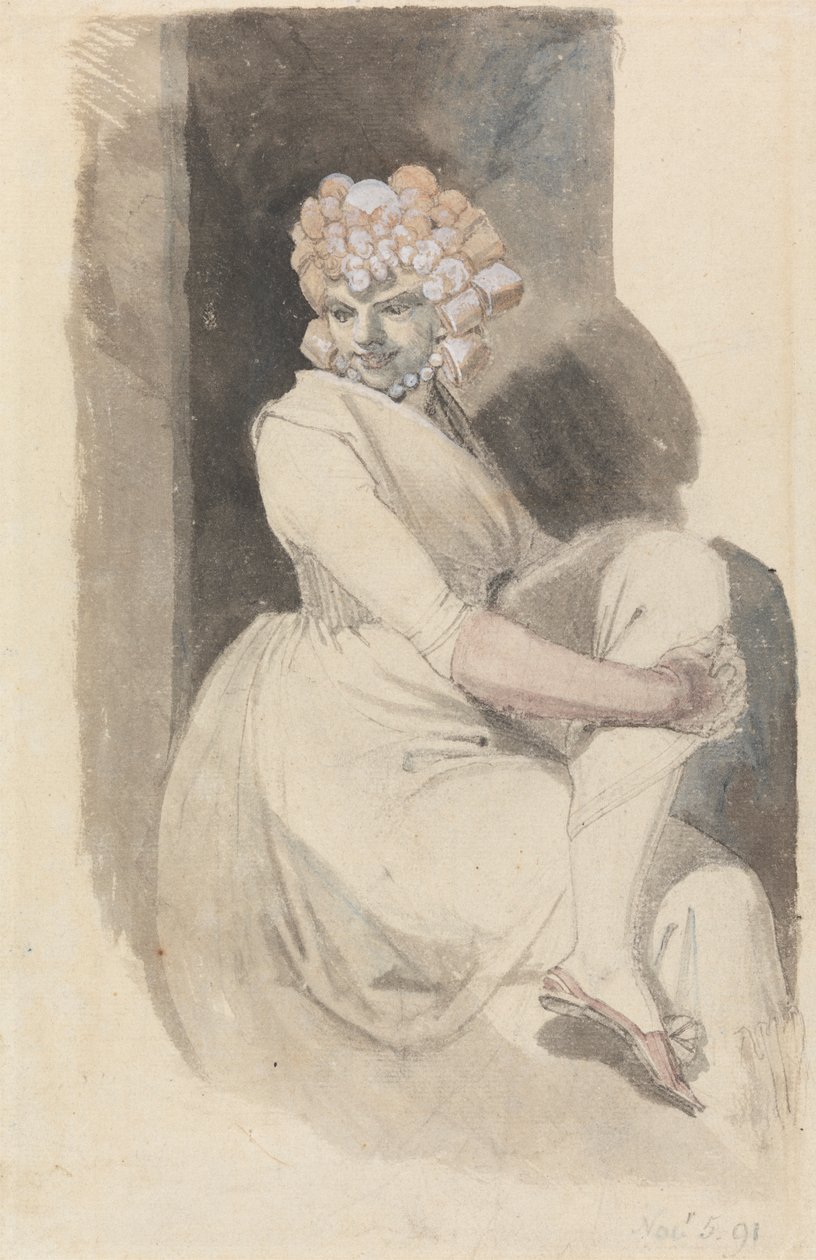Studie af en siddende kvinde af Johann Heinrich Füssli
