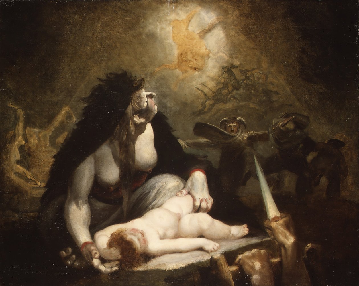 The Night-Hag besøger Lapland-hekse, 1796. af Johann Heinrich Füssli