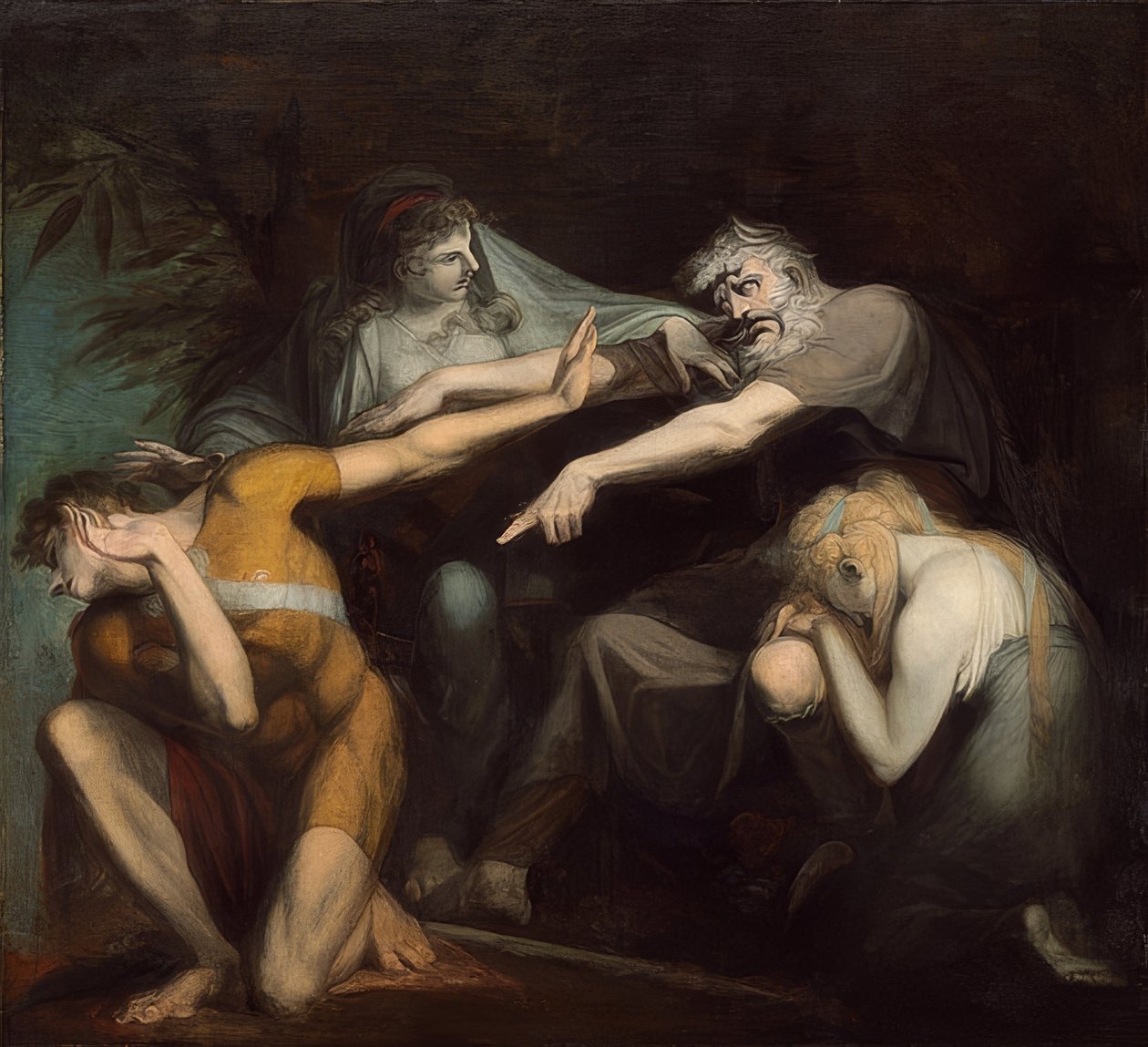 Ødipus forbander sin søn Polyneikes. 1786 af Johann Heinrich Füssli