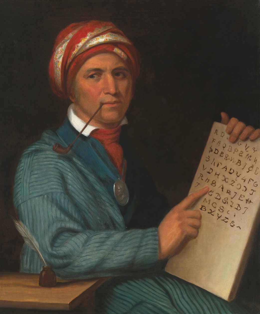 Sequoyah, ca. 1830. af Henry Inman
