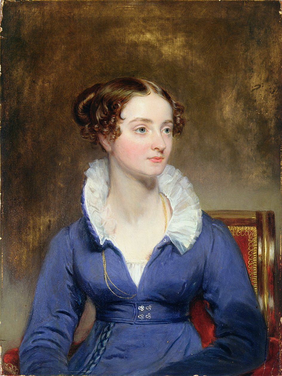 Ung kvinde i blå kjole, ca. 1825 af Henry Inman