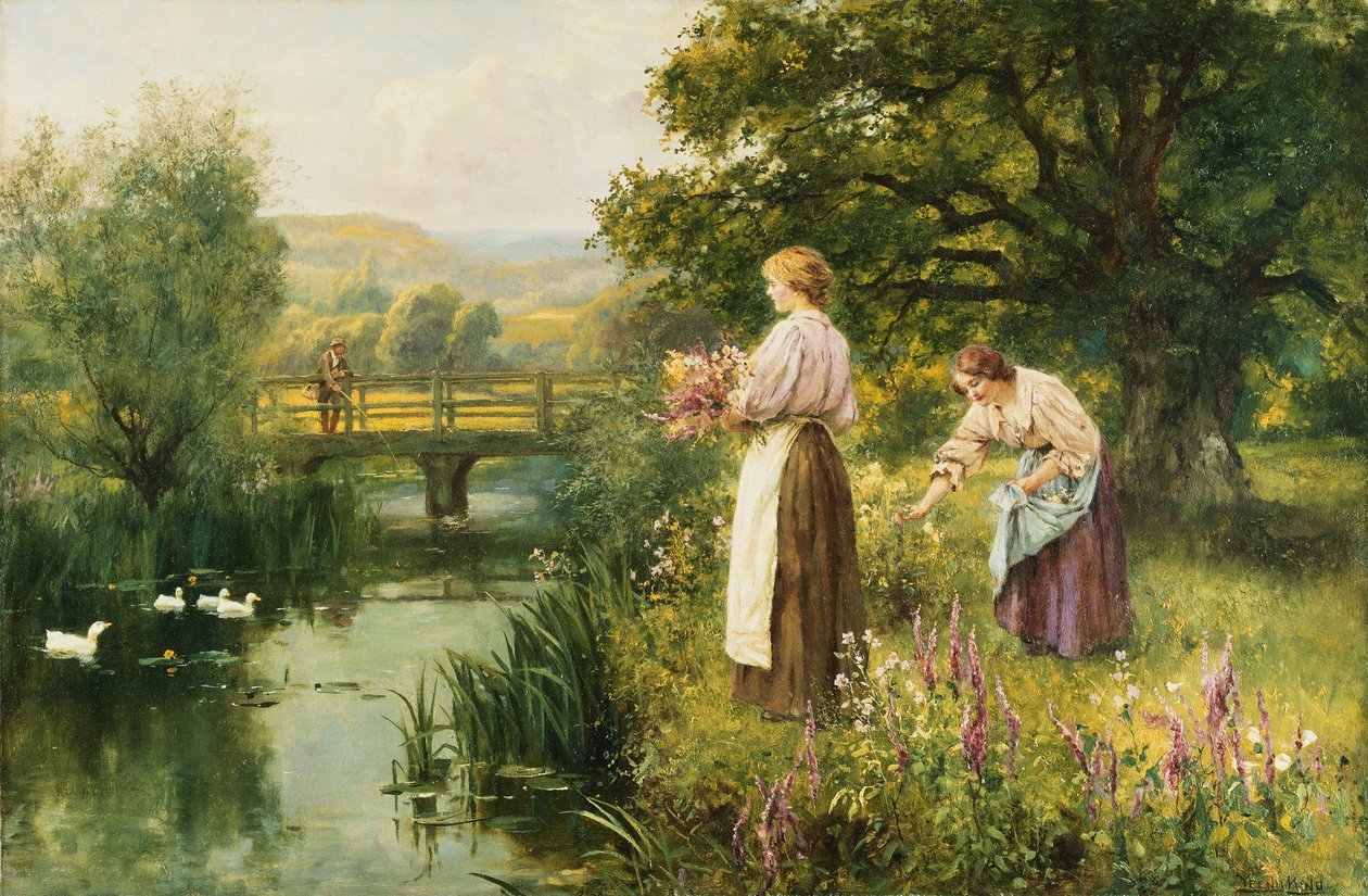 Indsamling af forårsblomster, af Henry John Yeend King