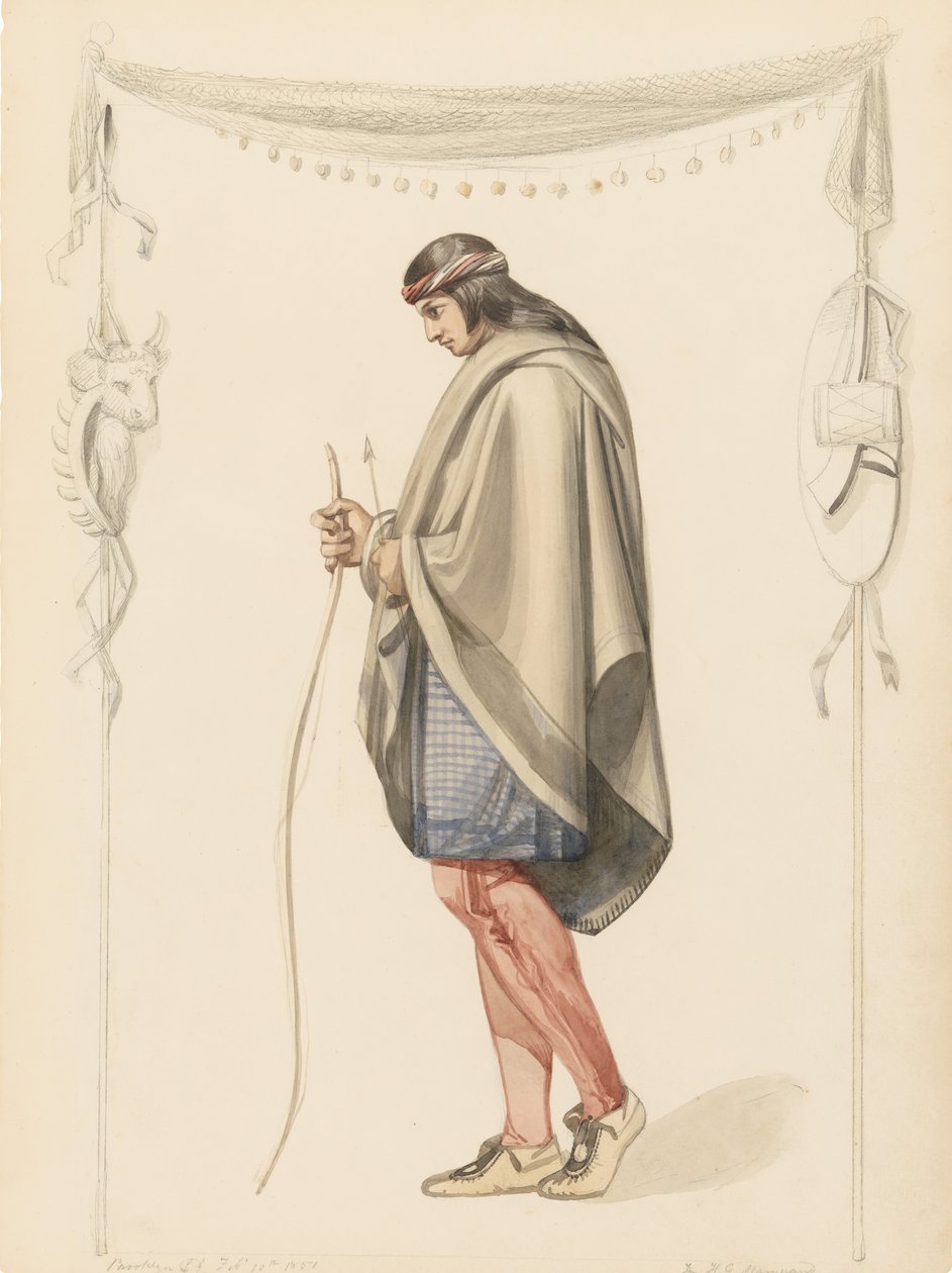 Indisk figur i profil, 1851. af Henry Kirke Brown