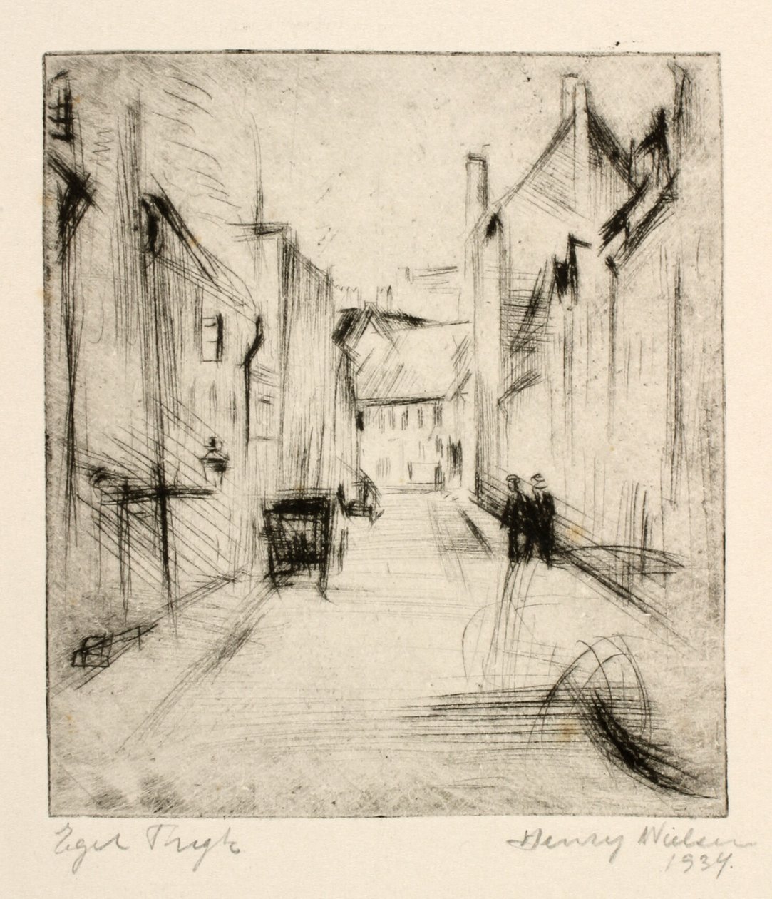 Stræde i Allinge af Henry Nielsen