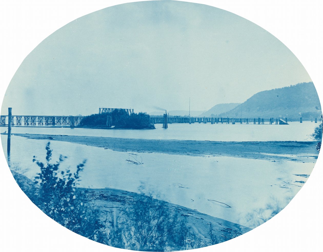 Pontoon Bridge ved Reads Landing, Mn. af Henry Peter Bosse