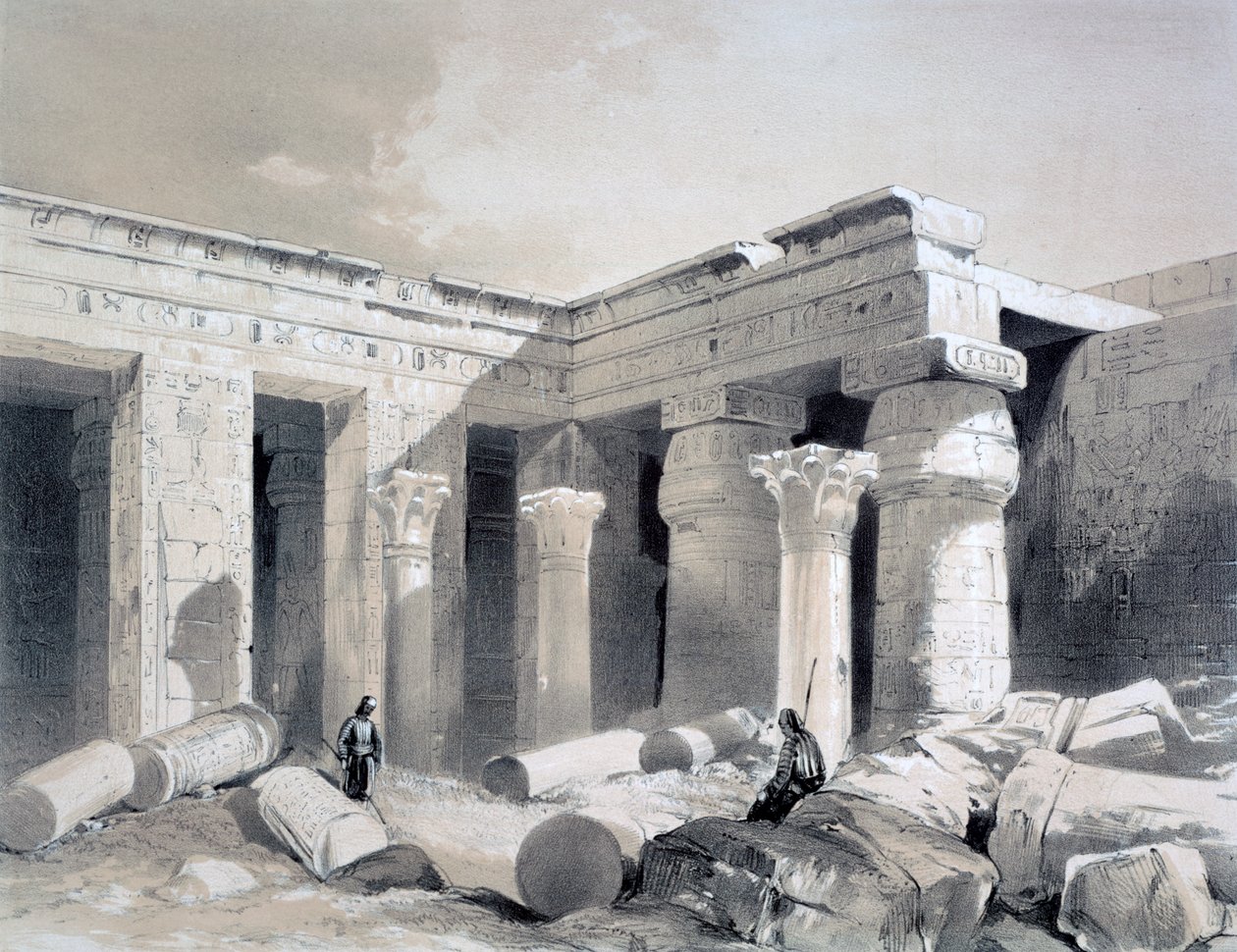 Medinet Abou, Theben, Egypten, 1800-tallet af Henry Pilleau
