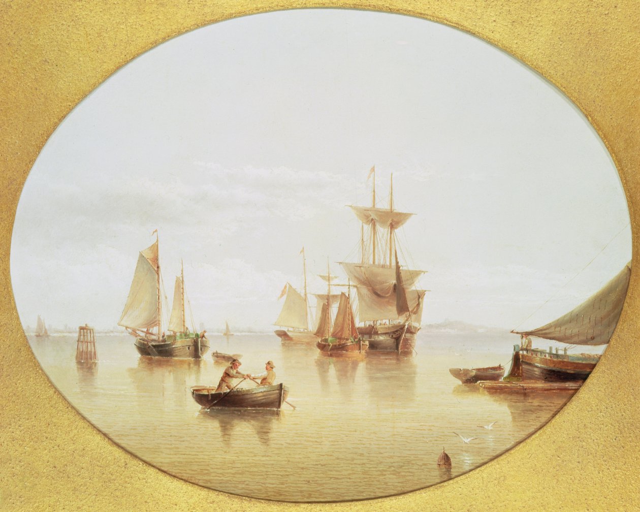Havnescene - roning i land af Henry Redmore