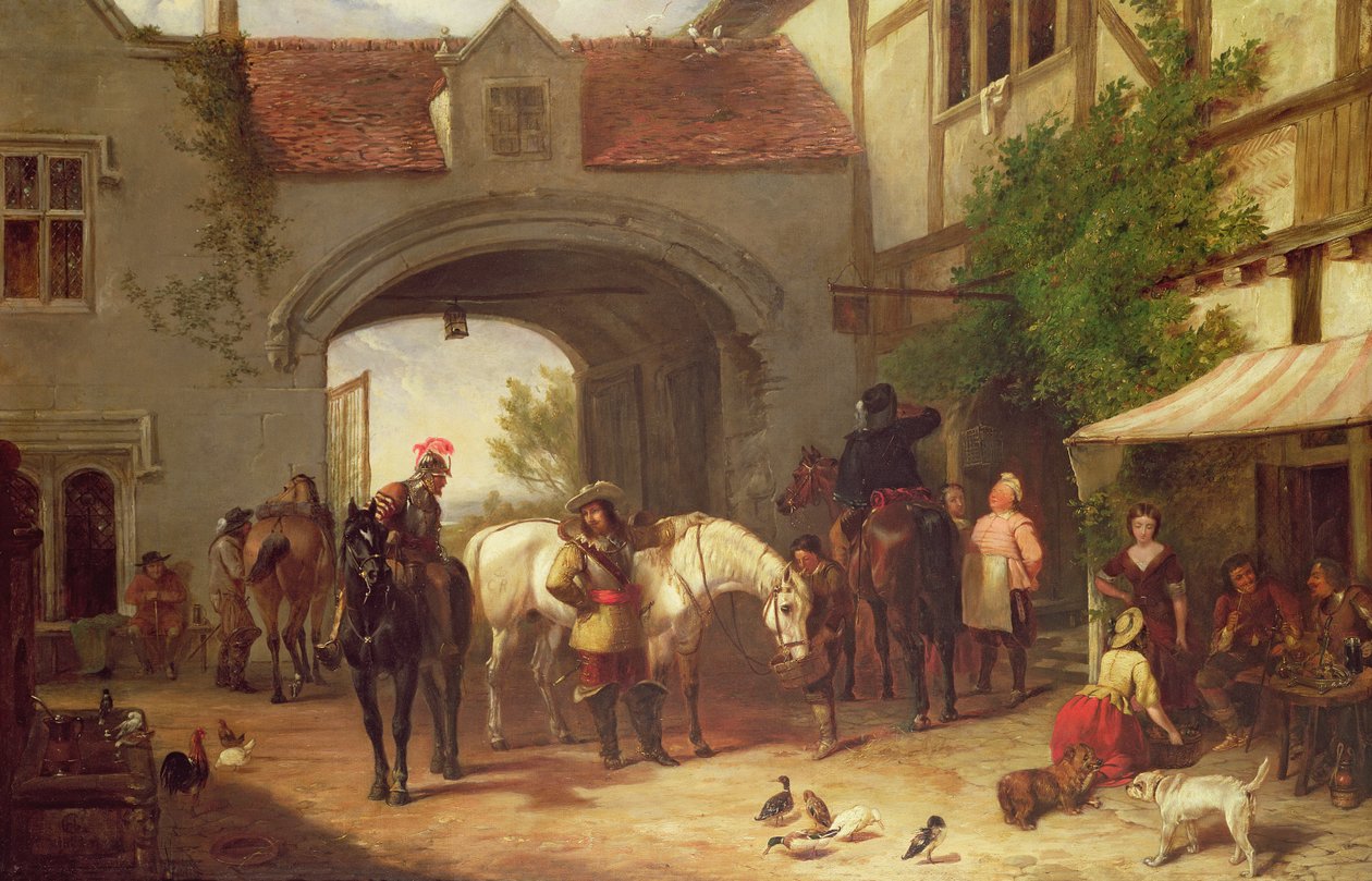 Scene uden for en kro i Holland af Henry Richard Graves