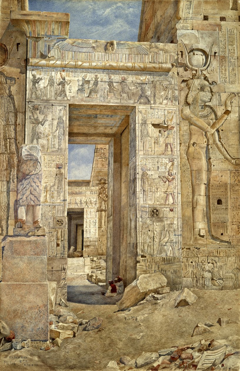 Ruiner ved Philae, 1894 af Henry Roderick Newman
