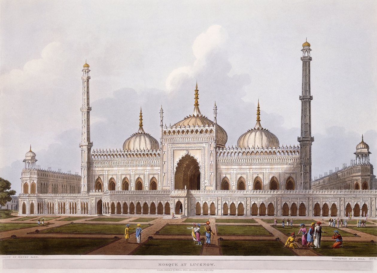 Moské i Lucknow, 1824 af Henry Salt