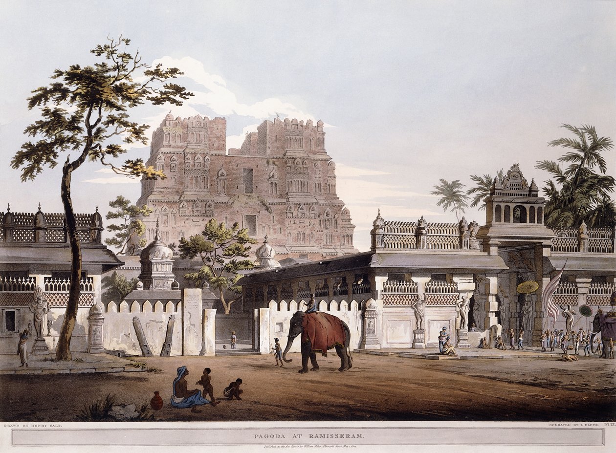 Pagode ved Ramisseram, 1803 af Henry Salt