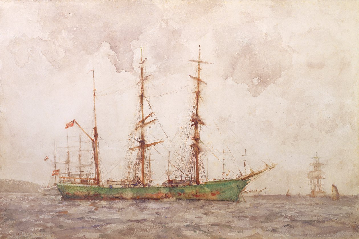 Danish Barque, Falmouth Havn af Henry Scott Tuke