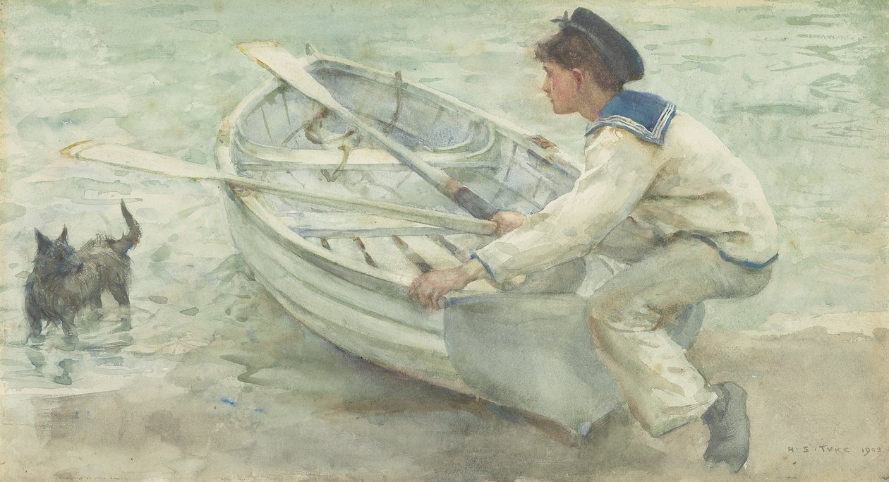 Forbereder lancering, 1903 af Henry Scott Tuke