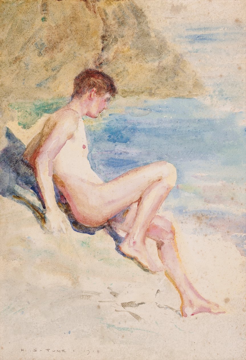Bademanden, 1910 af Henry Scott Tuke