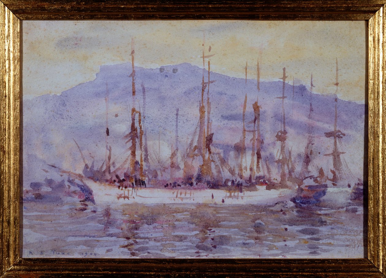 Three Masters, Falmouth, 1904 af Henry Scott Tuke