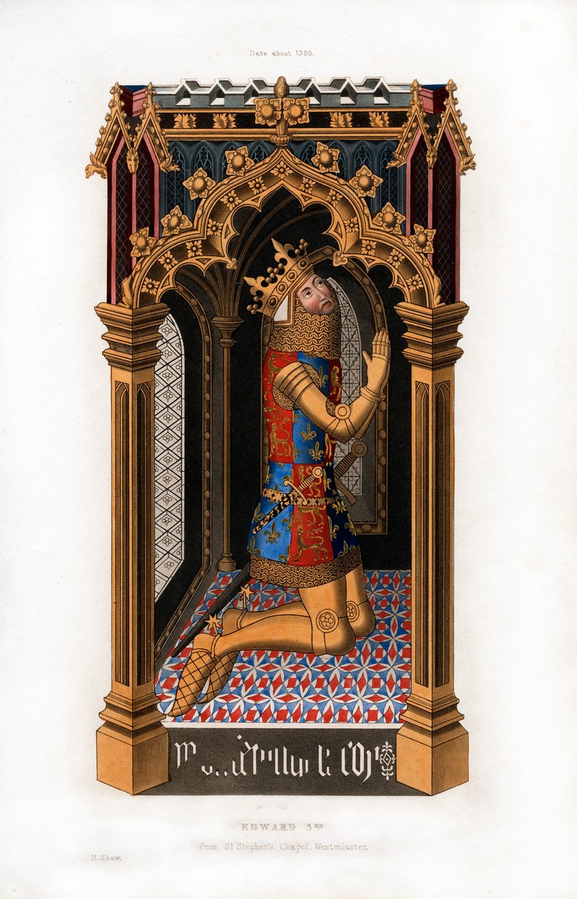 Edward III, c1355, 1843. af Henry Shaw