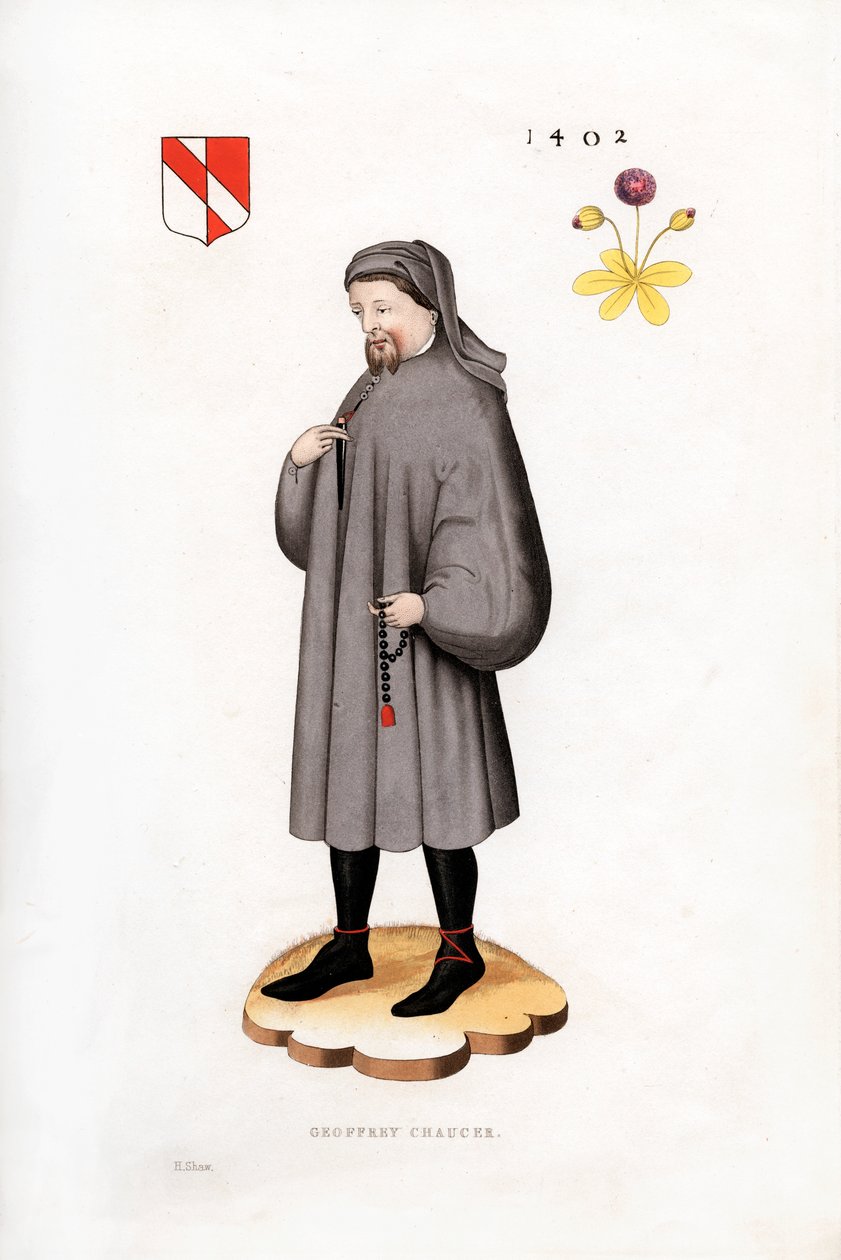 Geoffrey Chaucer, 1402, 1843. af Henry Shaw