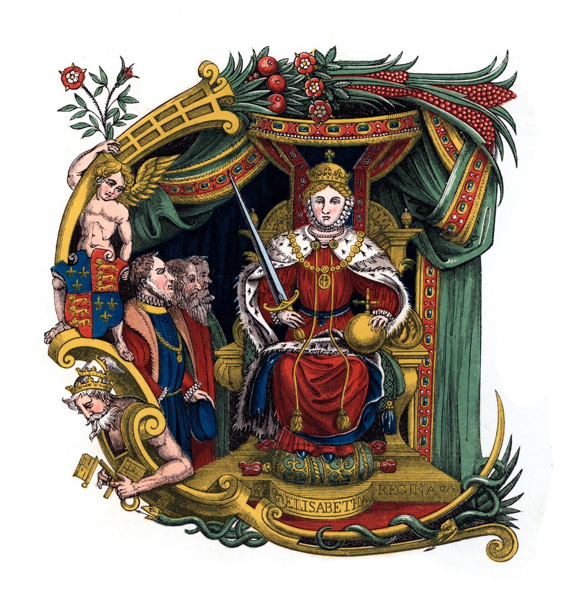 Startbogstav C, 1563, 1843. af Henry Shaw