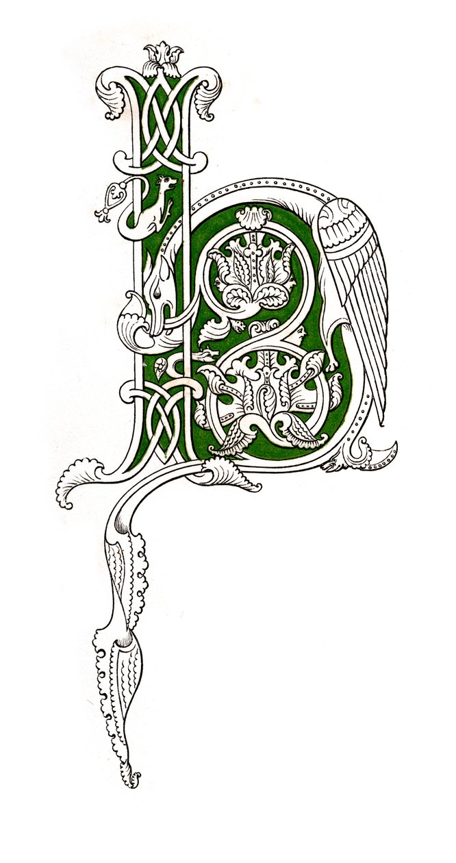 Forbogstav H, 1100-tallet, 1843. af Henry Shaw