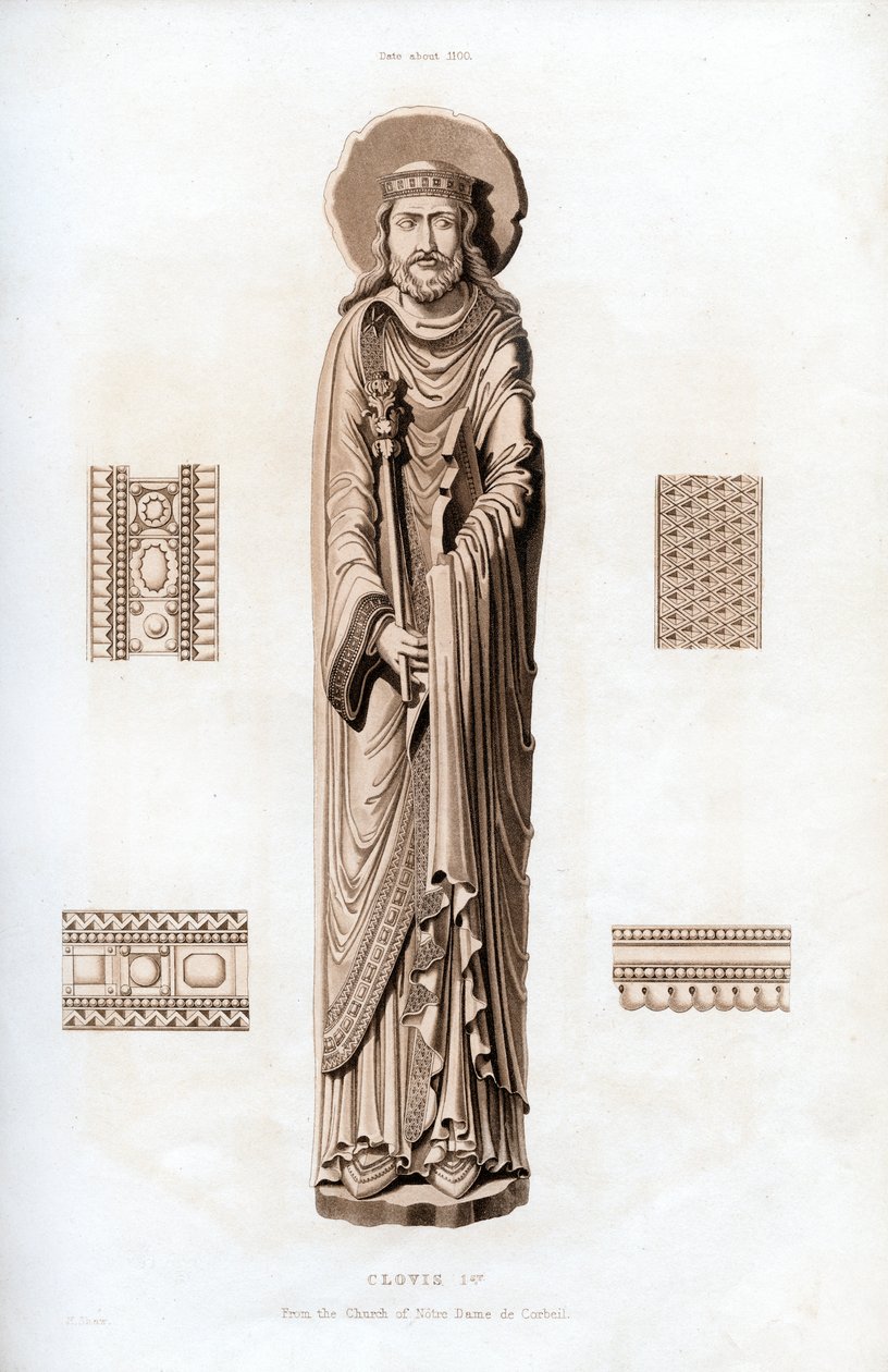 Kong Clovis I, c1100, 1843. af Henry Shaw