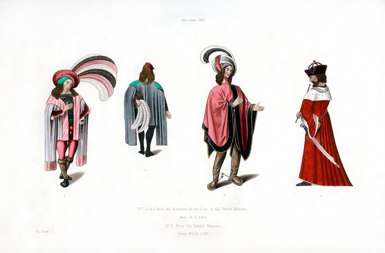 Mandskjole, c1480, 1843. af Henry Shaw