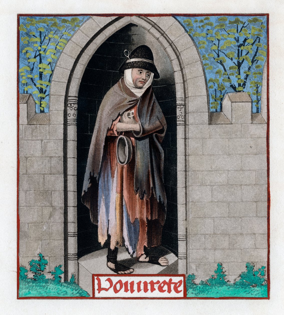 Fattigdom, c1480, 1843. af Henry Shaw