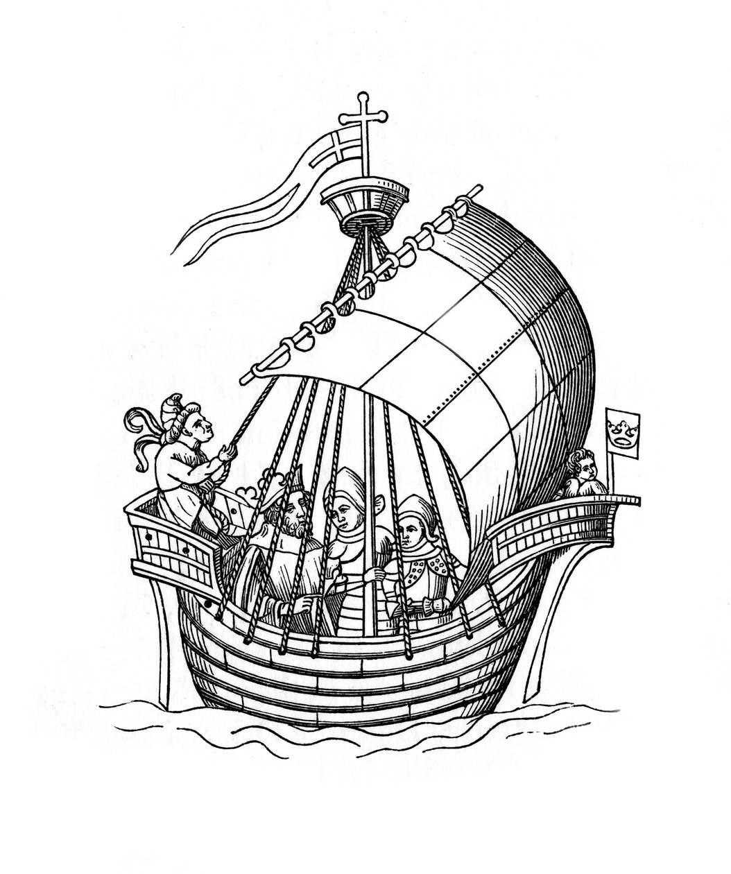 Sejlskib, 1445, 1843. af Henry Shaw