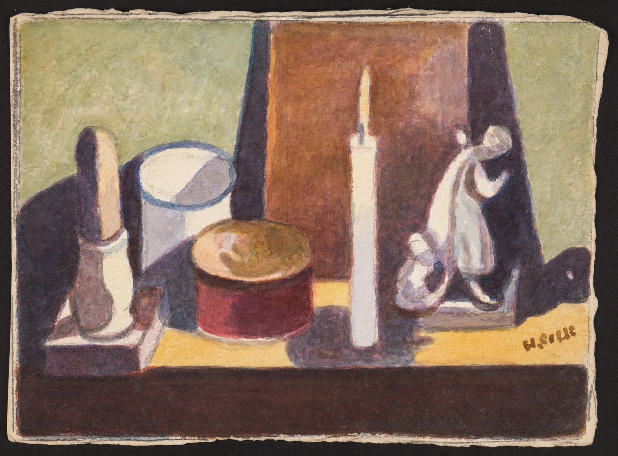 Cancel-oplyst kaminhylde, ca. 1930 af Henry Silk