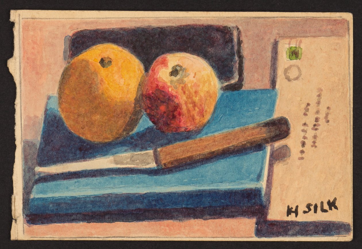 Frugt og kniv, ca. 1930 af Henry Silk