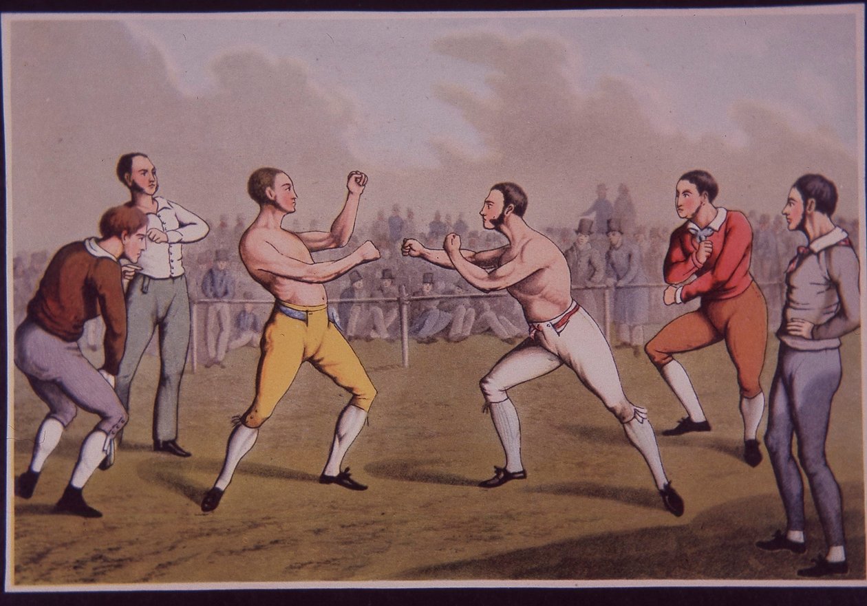 Barefist præmiekamp (farve litho) af Henry Thomas Alken