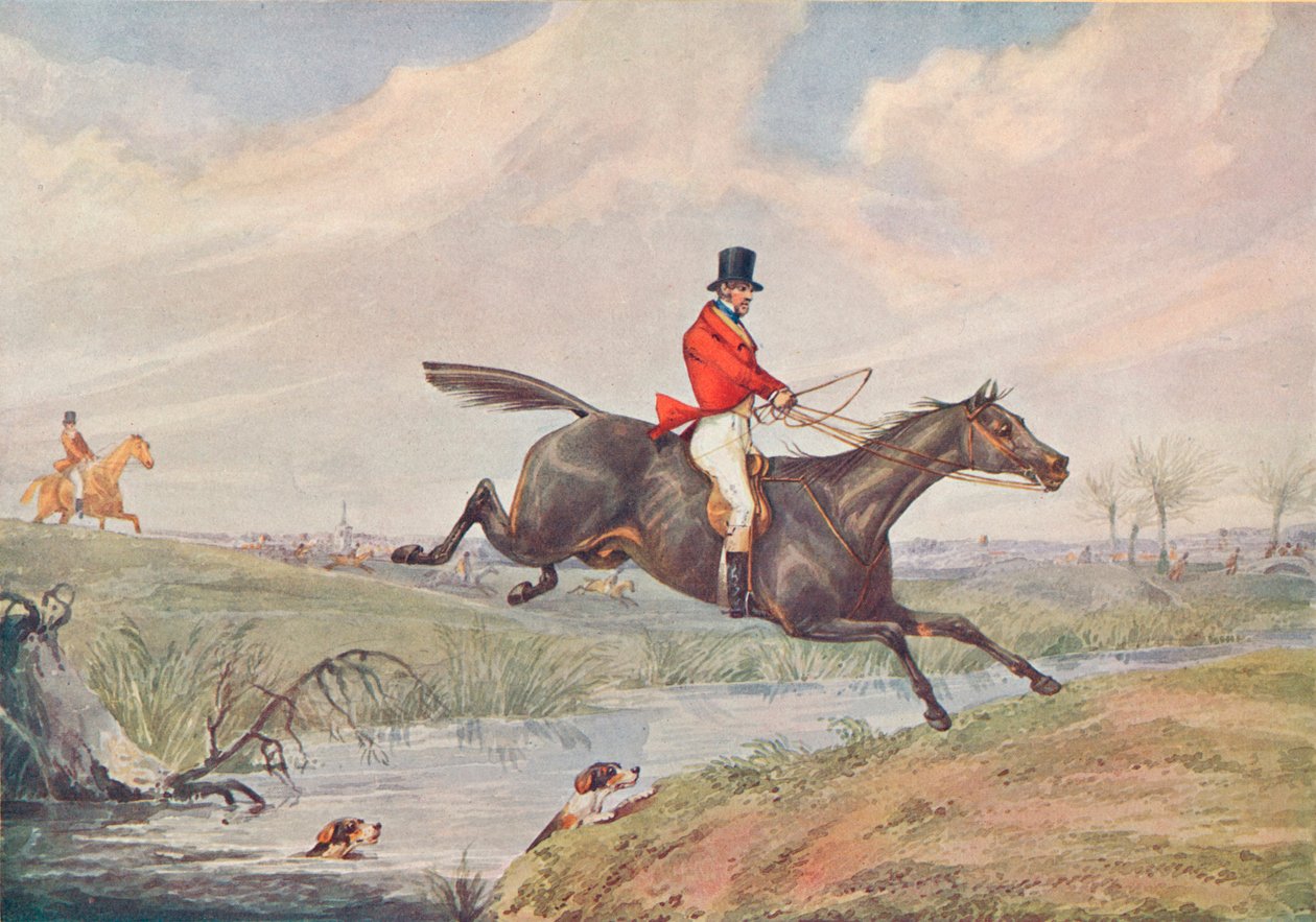 Fox Hunting: Leaping the Brook, 1906 af Henry Thomas Alken