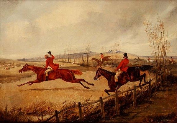Fuldt skrig, over hegnet af Henry Thomas Alken