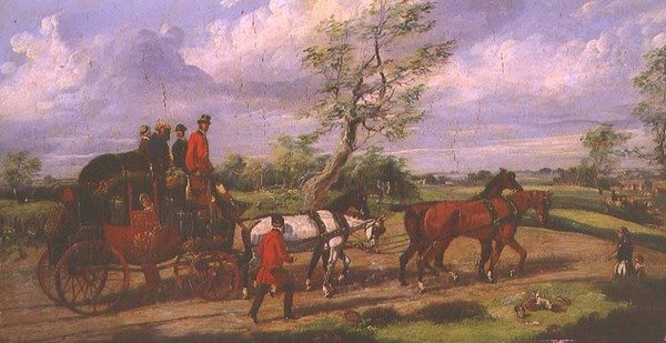 The Dover Mail (olie på panel) af Henry Thomas Alken