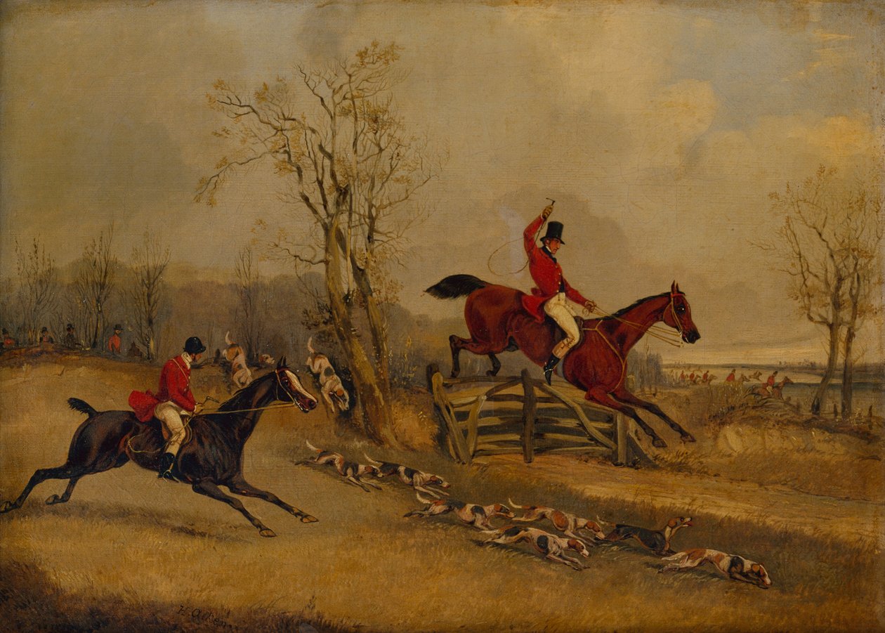 The Meet, Over the Gate (olie) af Henry Thomas Alken