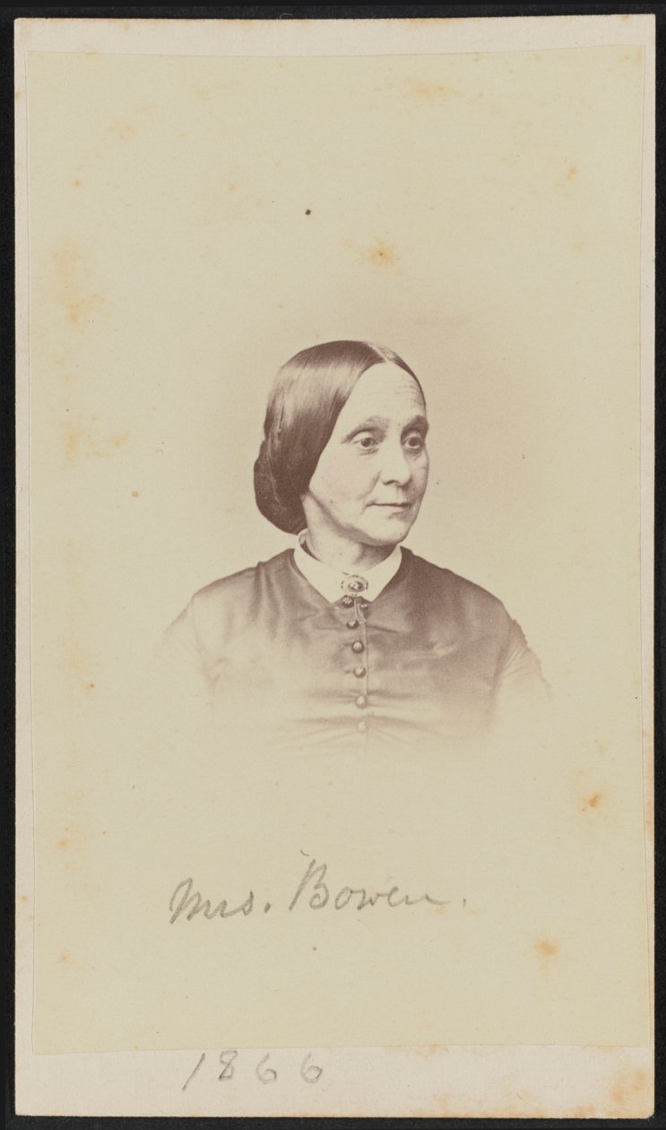 Carte-de-visite portræt af Mrs. Bowen, 1866. af Henry Ulke